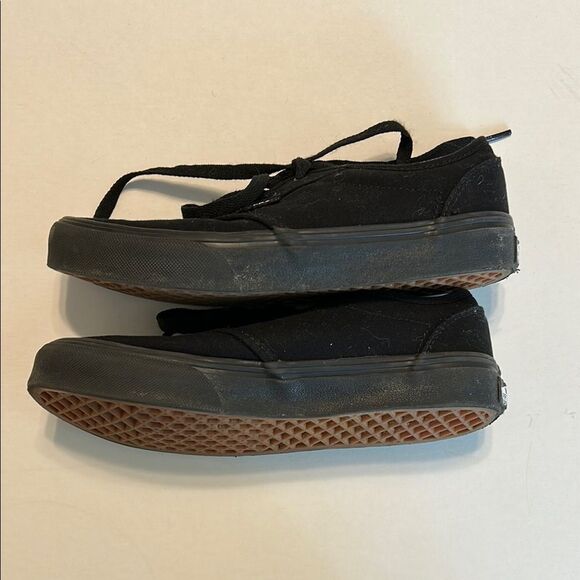 VANS Off The Wall Black Canvas Skateboarding Sneakers Lace Up Size 4.5 Youth - Picture 5 of 10